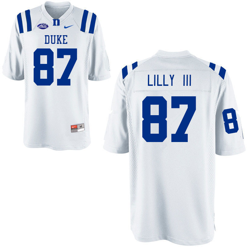 Duke Blue Devils #87 Beau Lilly III College Football Jerseys Stitched Sale-White